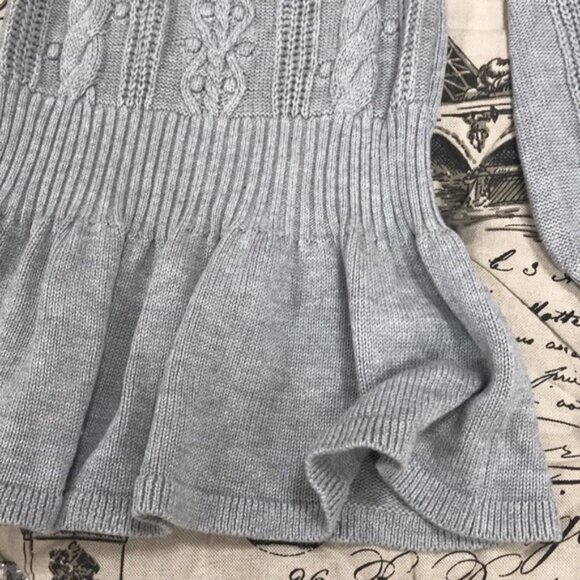 Rachel Parcell Cable Bobble Peplum Cotton Blend Sweater - Picture 4 of 5